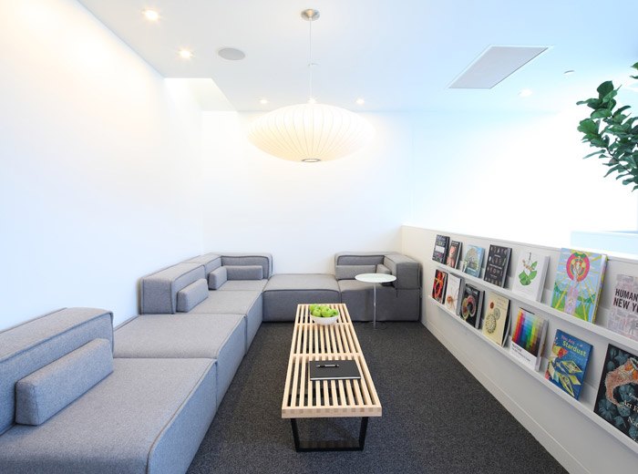 modern architecture halsa health spa waiting room image