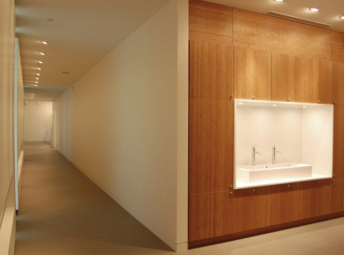 Yyoga Flow Vancouver yoga studio architecture hallway and sink